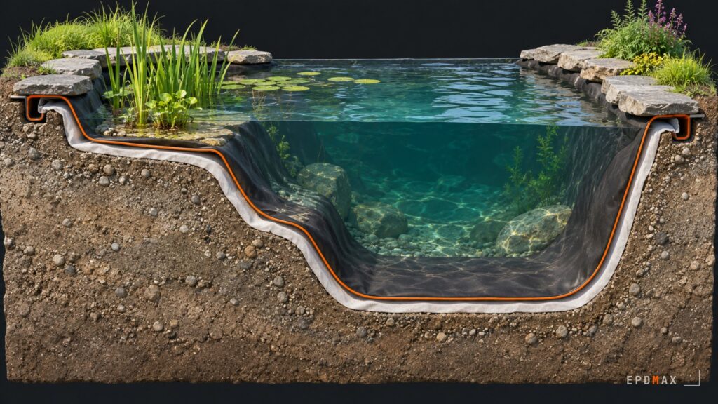 Quelle bâche EPDM pour un bassin : choisir, calculer, poser
